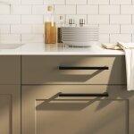 Vidaxl poignes d'armoire 20 pcs noir 224 mm acier inoxydable