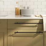 Vidaxl poignes d'armoire 20 pcs noir 320 mm acier inoxydable