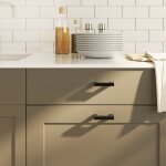 Vidaxl poignes d'armoire 20 pcs noir 64 mm acier inoxydable