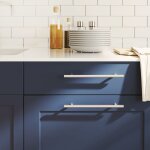 Vidaxl poignes d'armoire 5 pcs argent 192 mm acier inoxydable