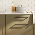 Vidaxl poignes d'armoire 5 pcs noir 224 mm acier inoxydable