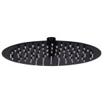 Vidaxl pomme de douche pluie acier inoxydable 25 cm ronde noir