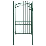 Vidaxl portail de cl�ture avec pointes acier 100x175 cm vert