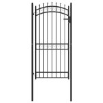 Vidaxl portail de cl�ture avec pointes acier 100x200 cm noir