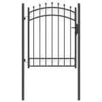 Vidaxl portail de cl�ture avec pointes gris 150 x 100 cm