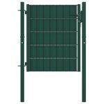 Vidaxl portail de cl�ture pvc et acier 100x101 cm vert