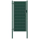 Vidaxl portail de cl�ture pvc et acier 100x124 cm vert