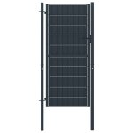 Vidaxl portail de cl�ture pvc et acier 100x164 cm anthracite