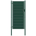 Vidaxl portail de cl�ture pvc et acier 100x204 cm vert