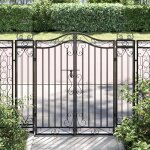 Vidaxl portail de jardin noir 121x8x120 cm fer forg