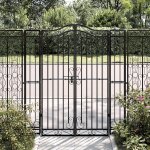 Vidaxl portail de jardin noir 121x8x150 cm fer forg