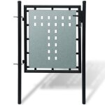 Vidaxl portail simple de clture noir 100x125 cm