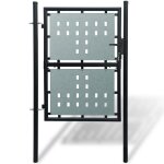 Vidaxl portail simple de clture noir 100x200 cm