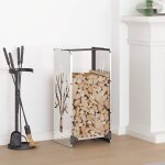 Vidaxl portant de bois de chauffage 40x30x80 cm acier inoxydable