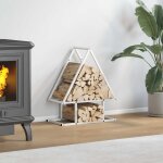 Vidaxl portant de bois chauffage blanc 50x25x60 cm