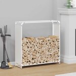 Vidaxl portant de bois chauffage blanc 90x28x90 cm