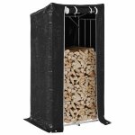 Vidaxl portant de bois de chauffage et housse de pluie acier galvanis�