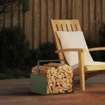 Vidaxl portant de bois chauffage vert olive 40x40x40 cm