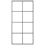 Vidaxl porte coulissante aluminium et verre esg 102, 5x205 cm noir
