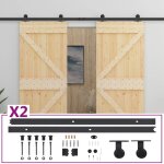 Vidaxl porte coulissante et kit de quincaillerie 100x210 cm pin massif