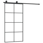 Vidaxl porte coulissante et kit de quincaillerie 102, 5x205cm verre esg