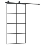 Vidaxl porte coulissante et kit de quincaillerie 102, 5x205cm verre esg