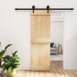 Vidaxl porte coulissante et kit de quincaillerie 70x210 cm pin massif