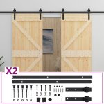 Vidaxl porte coulissante avec kit de quincaillerie 80x210cm pin massif