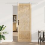 Vidaxl porte coulissante avec kit de quincaillerie 83x232 cm bois massif pin, vidaxl porte int�rieure ...