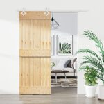 Vidaxl porte coulissante et kit de quincaillerie 85x210 cm pin massif