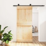 Vidaxl porte coulissante et kit de quincaillerie 90x210 cm pin massif Vidaxl porte coulissante et kit de quincaillerie 90x210 cm pin massif