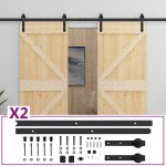 Vidaxl porte coulissante avec kit de quincaillerie 90x210cm pin massif