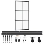 Vidaxl porte coulissante et quincaillerie verre et aluminium 102x205cm