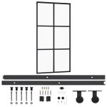 Vidaxl porte coulissante et quincaillerie verre et aluminium 102x205cm