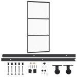 Vidaxl porte coulissante et quincaillerie verre et aluminium 90x205 cm