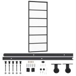 Vidaxl porte coulissante et quincaillerie verre esg / aluminium 76x205cm