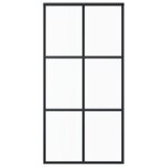 Vidaxl porte coulissante verre esg et aluminium 102x205 cm noir