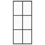Vidaxl porte coulissante verre esg et aluminium 90x205 cm noir Vidaxl porte coulissante verre esg et aluminium 90x205 cm noir
