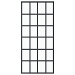 Vidaxl porte coulissante verre esg et aluminium 90x205 cm noir