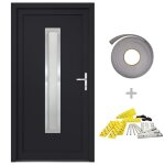 Vidaxl porte d'entre anthracite 108x200 cm pvc