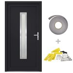 Vidaxl porte d'entr�e anthracite 108x208 cm pvc