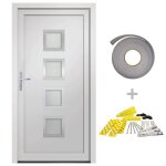 Vidaxl porte d'entre blanc 98x208 cm pvc