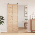 Vidaxl porte de grange 80x208 cm bois massif de pin Vidaxl porte de grange 80x208 cm bois massif de pin