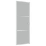 Vidaxl porte intrieure 76x201, 5 cm blanc verre mat et aluminium