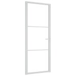 Vidaxl porte intrieure 83x201, 5 cm blanc verre esg et aluminium