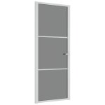 Vidaxl porte int�rieure 83x201, 5 cm blanc verre esg et aluminium