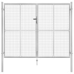 Vidaxl porte de jardin acier galvanisé 306x250 cm argenté Vidaxl porte de jardin acier galvanisé 306x250 cm argenté