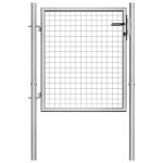 Vidaxl porte de jardin acier galvanis 105x125 cm argent