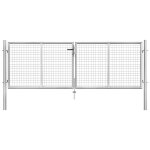 Vidaxl porte de jardin acier galvanisé 306x125 cm argenté Vidaxl porte de jardin acier galvanisé 306x125 cm argenté