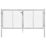 Vidaxl porte de jardin acier galvanis� 306x150 cm argent�